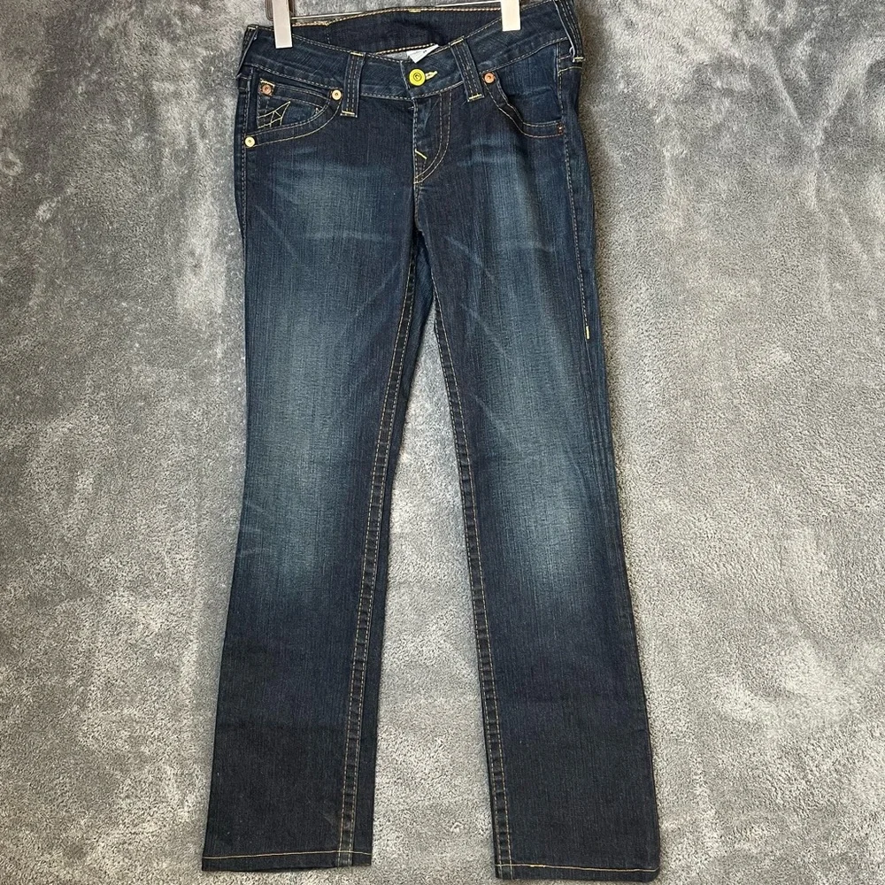 Y2K Vintage True Religion Joey Twisted Flare Dark Wash Low Rise 29W 31L Jeans - Picture 14 of 14